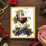 TUTUMAY21 Diamond Painting The Wine Glass Surrounded by Grapes Diamond Art Kits for Adults, Full Round Gemstone Stitch Kit, for Wall Decor 12x16 inch TUTUMAY21
