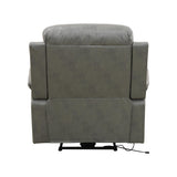 Anthato Power Recliner Sofa Set, Living Room Furniture Sets, 3-Piece Reclining Leather Sofa Loveseat Chair, Living Room Couch Set with Cup Holders/Coffee Table/LED Light for Home Theater/Office,Grey#2 Anthato