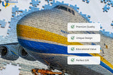 The World's Largest Plane AN-225 Mriya - Ukrainian Jigsaw Puzzle 500 Sturdy Pieces - Unique Design Travel Souvenir Culture Gift World Family Activity - Made in UA - 18.5×12.6 in Ukrainian Puzzles