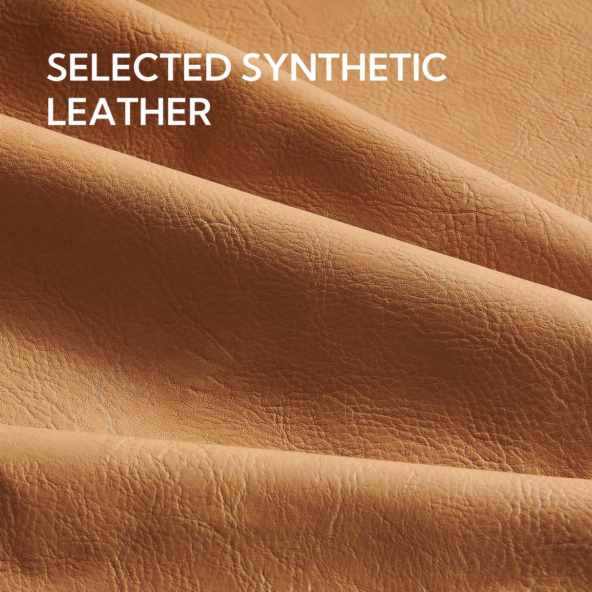 Atopston 66'' Faux Leather Couch, Small Sofa with Thick Cushion and Wooden Legs, for Compact Apartment loft and Office, Tan Atopston