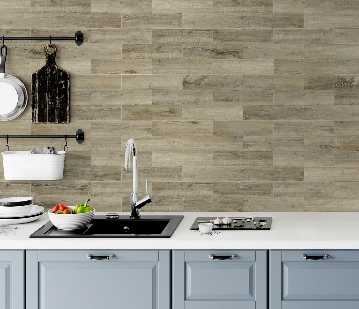 W&S 1 Piece Caesious Grey 3" x 12" Peel and Stick Wood Panels for Walls, Stick on Wood Look Tile for RV,Living Room,Accent Wall,Faux Wood Paneling for Kitchen Backsplash,Self Adhesive Wall Planks W&S WOOD & STONE