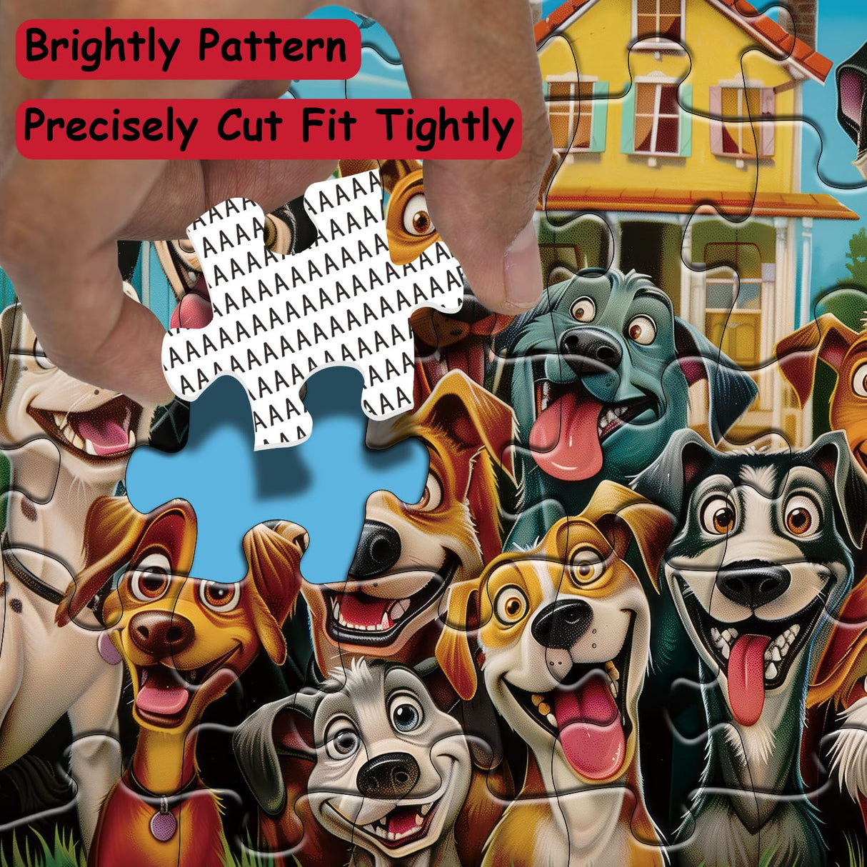 Funny Dog Puzzles for Adults 1000 Pieces, Cute Puppy Animal Jigsaw Puzzle, Challenging Happy Puppies Puzzle as Home Wall Art Decor PPuzzling