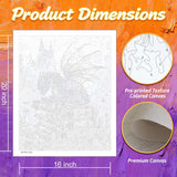 Gemozaic Paint by Numbers Kit for Adults, Dragon Adults' Paint-by-Number Kits on Canvas with Acrylic Paints and Brushes, 16 x 20 Inch Gemozaic