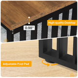 Tribesigns 78.74" Extra Long Computer Desk 2 Person Desk, Double Long Desk with Heavy Duty Metal Frame, Double Workstation Study Desk for Home Office, Brown (Without Chair) Tribesigns