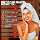 SWHSE Full Spectrum Infrared Sauna, Personal Sauna for Home with 7 Heating Panels&1 Carbon Tube,Indoor Dry Sauna with Adjustable Seat and Bluetooth Speaker，Canadian Hemlock,120V SWHSE