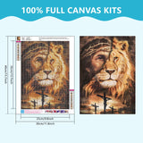 SENQAO Lion Diamond Painting Kits for Adults, Lion & Jesus Diamond Painting DIY 5D Diamond Painting Animal Lion Diamond Art Kits Picture for Home Wall Decor 30x40cm SENQAO