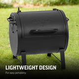 Char-Griller® Portable Charcoal Grill and Side Fire Box Attachment for Texas-Style Offset Smoking Methods with 250 Cooking Square Inches in Black, Model E82424 Char-Griller