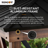 Sunjoy 13 ft. x 15 ft. Hardtop Gazebo, Outdoor Black Steel Roof Gazebo Aluminum Framed Gazebo with Planters and Ceiling Hook for Patio, Garden, and Backyard Activities by SummerCove SummerCove