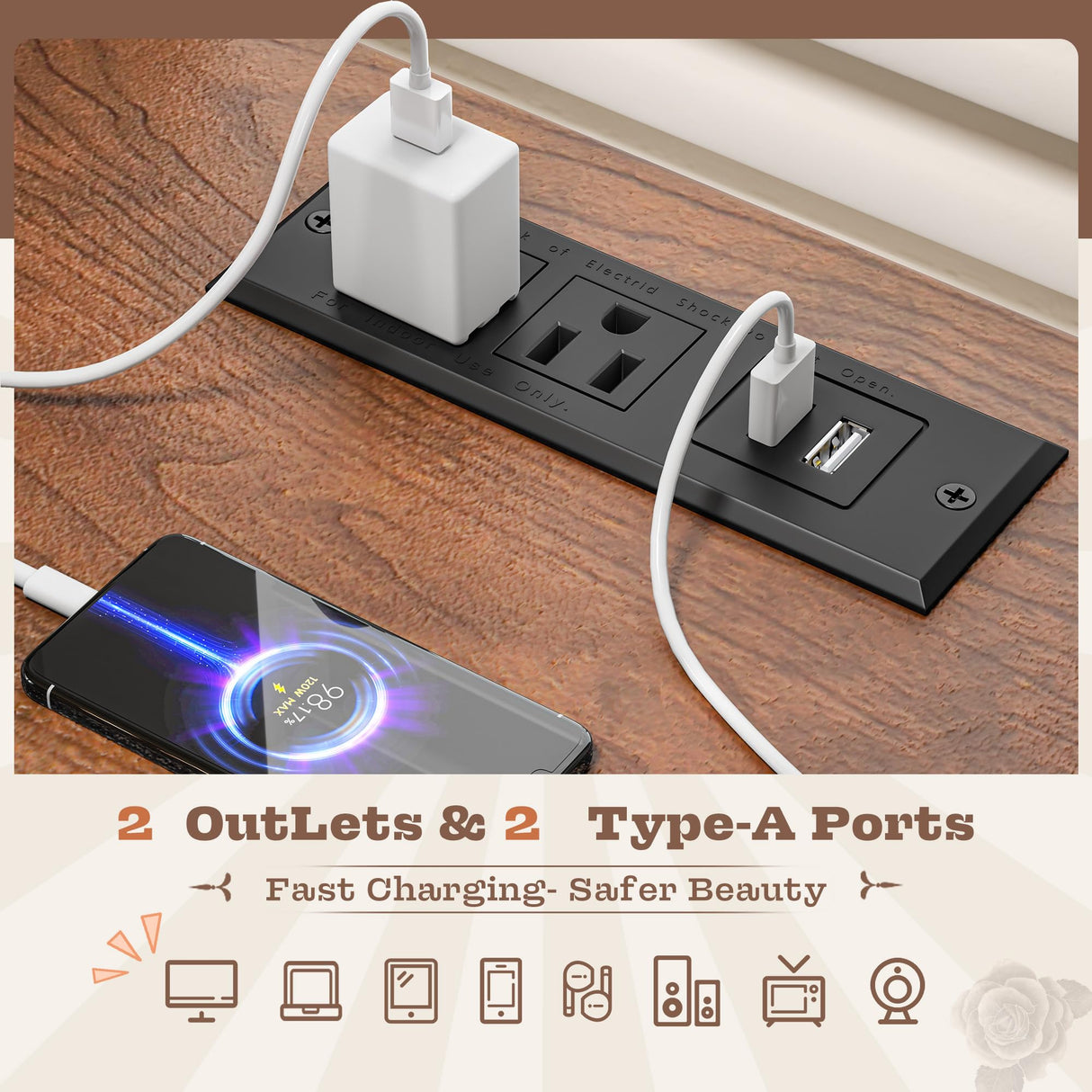 Romorgniz 10 Drawer Brown Dresser for Bedroom, Large Farmhouse Dresser with LED Lights & Charging Station for Bedroom Romorgniz