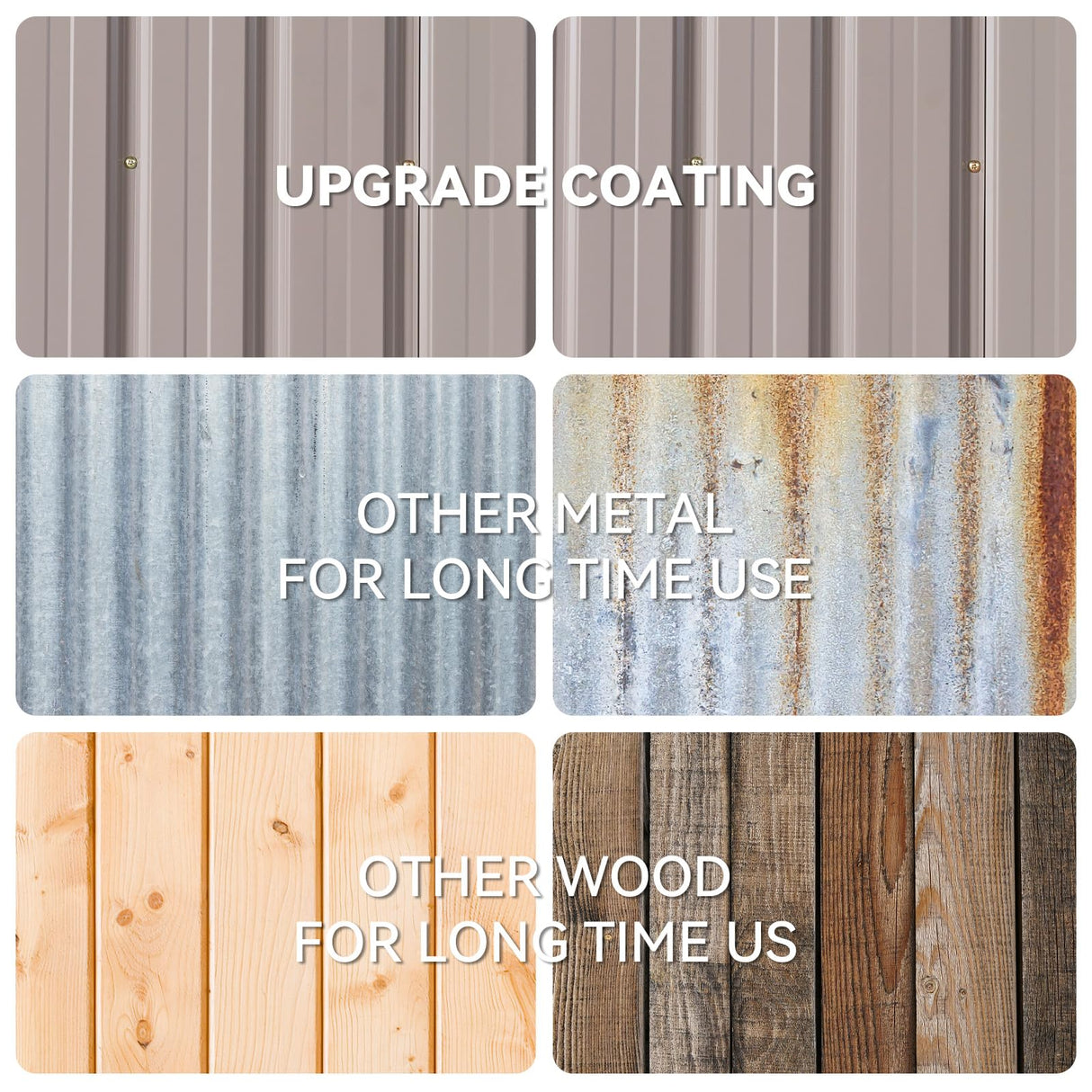 Breezestival 7'x5.5' Lean to Shed Large Storage Room Galvanized Steel Storage Sheds with Side Door Waterproof Utility Shed with Sloped Roof for Mower, Bike, Garden Tools (Brown) Breezestival