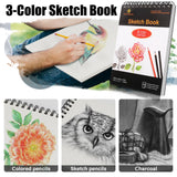 Heshengping 31 Pack Drawing Pencils Sketch Pencil Art Supplies Set for Adults Beginners Artists Pro Sketching Art Graphite Charcoal Blending Stump Pencils kit Heshengping