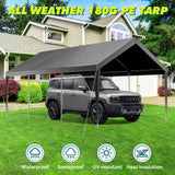 Velway Carport 12x20ft Heavy-Duty Canopy - Portable Garage Metal Carport Featuring Galvanized Frame Waterproof & UV-Protected Tarp with Removable Sidewalls & Doors for Car, Truck, Boat Velway