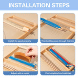 SnowTing Weaving Loom Kit, 15.6 x 10.1 x 1.2 Inch Large Wooden Weaving Frame for DIY Tapestry, Multi-Craft Hand-Knitting Loom Machine for Adults & Beginners DIY Wall Art, Home Decor, and Art Projects SnowTing