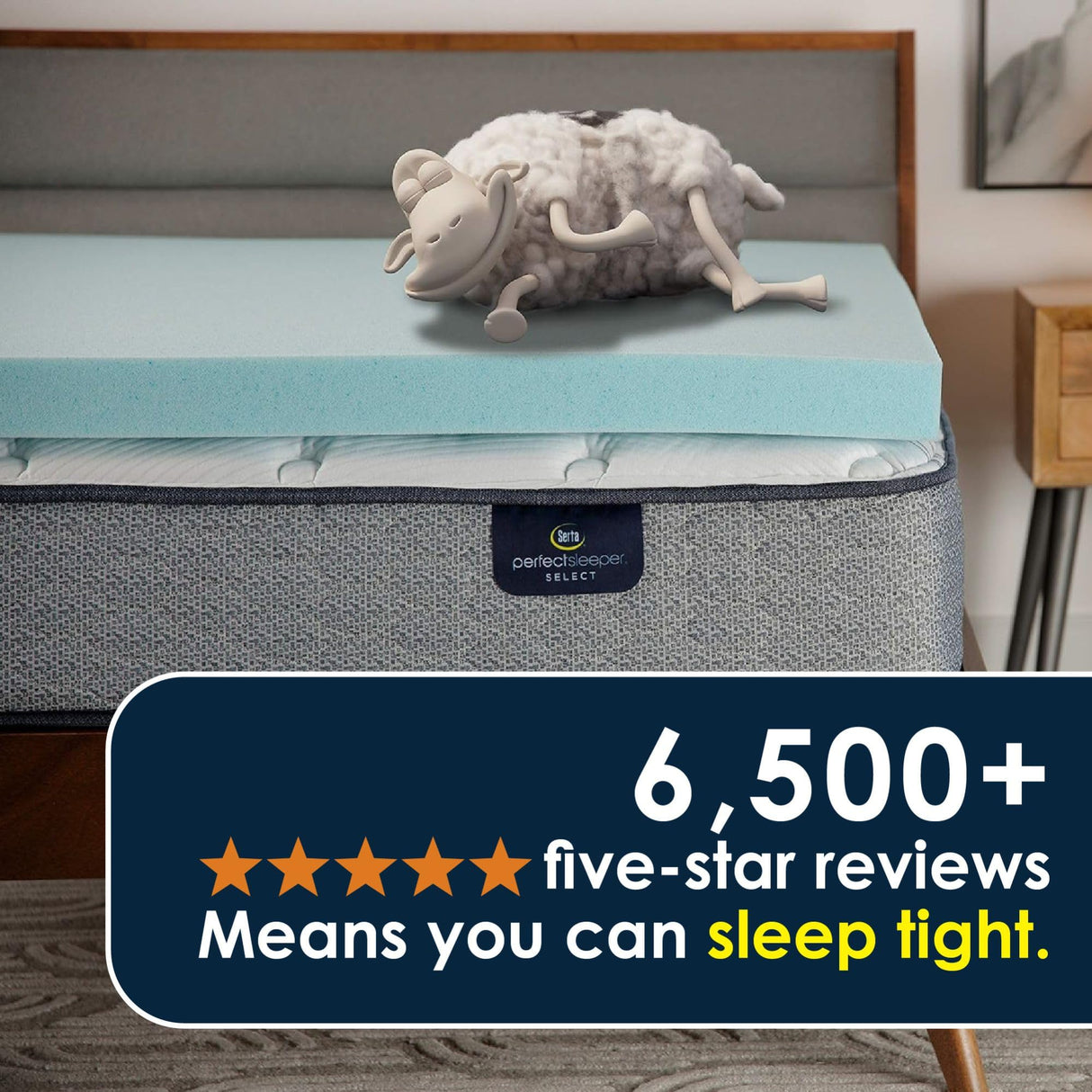 Serta ThermaGel Cooling, Pressure-Relieving Memory Foam Mattress Topper, 3 Inch, Twin Blue Serta