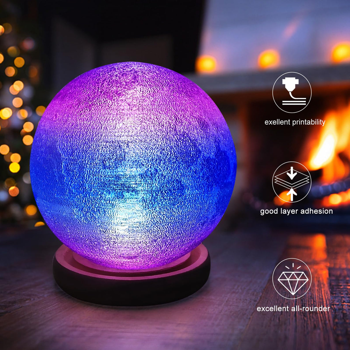 iSANGHU Transparent 3D Printer Filament 1.75mm, Multicolor Color Changing Gradient Blue to Purple PETG Filament with Light Transmission, Clear PETG Filament 1kg(2.2lbs) Spool iSANGHU