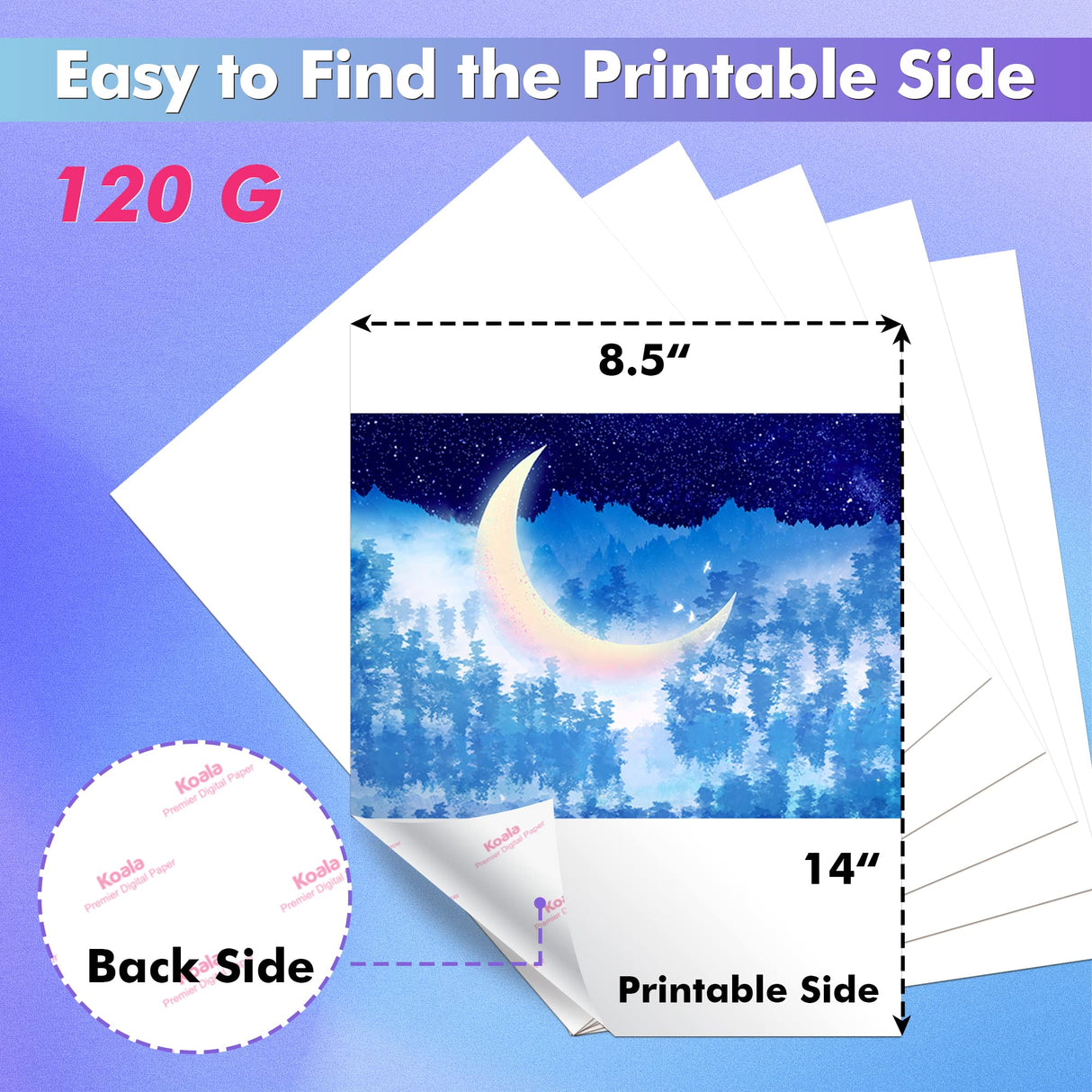 Koala Sublimation Paper 8.5x14 Inch 120gsm 120 Sheets, Apply for personalize Tumbler, Light Colored T-shirts and Other Sublimation Blanks, ONLY Compatible with Sublimation Ink KOALA PAPER