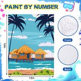 Gueevin 10 Pack Paint by Number DIY for Adults Paint by Numbers Acrylic Painting Kits Canvas, Without Frame, Simple Oil Painting for Spring Summer Gift Wall Decor 12 x 16 inch(Beach Style) Gueevin