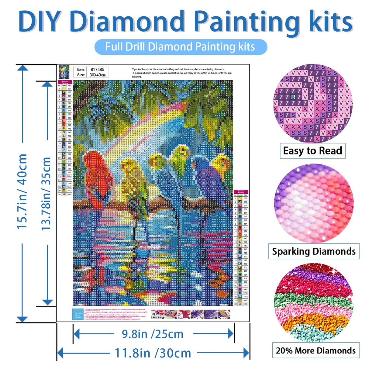 NWQZBYHT Bird Diamond Art Kits for Adults,5D Diamond Painting Kits for Beginner,DIY Round Full Drill Diamond Dots Paintings Picture Gem Art Kits for Adults Crafts Home Wall Decor 12x16 Inch NWQZBYHT