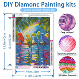 NWQZBYHT Bird Diamond Art Kits for Adults,5D Diamond Painting Kits for Beginner,DIY Round Full Drill Diamond Dots Paintings Picture Gem Art Kits for Adults Crafts Home Wall Decor 12x16 Inch NWQZBYHT