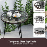 MaxMulti 3 Piece Wicker Patio Bistro Set, Outdoor Conversation Sets with 2 Rattan Patio Chairs and 1 Side Table, Rattan Patio Furniture for Balcony, Deck, Apartment Use (Blue) MaxMulti