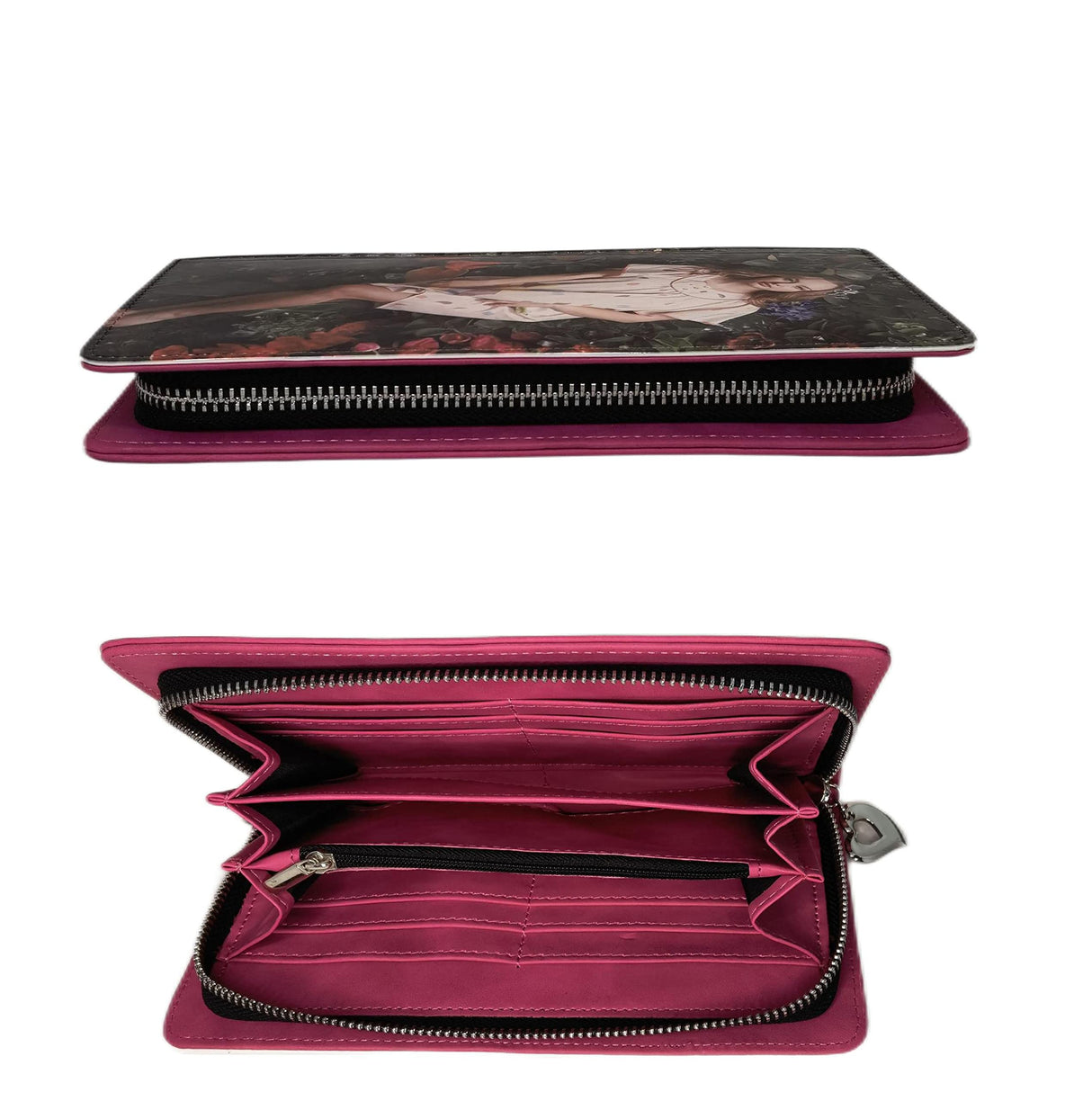 Youkang Sublimation Wallet Women's Zipper Card Holder Storage Bag Women's Travel Clutch Wristband DIY Craft (Red) Youkang