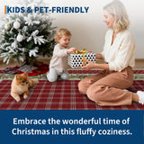 GarveeHome 5x7 Christmas Area Rug for Living Room: Machine Washable Christmas Area Rugs for Bedroom with Non-Slip Backing, Living Room Washable Carpet, Soft Low Pile Non-Slip Bedroom Carpet 5*7 ft Red GarveeHome