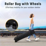 Vibemo Canopy Tent 10x10, 1-Person Setup Pop Up Canopy Tent with Roller Bag, 3 Adjustable Height, 4 Sandbags, 8 Stakes, 4 Guylines, Waterproof and UPF50+ Sun Protection Outdoor Canopy for Party，Beach Vibemo