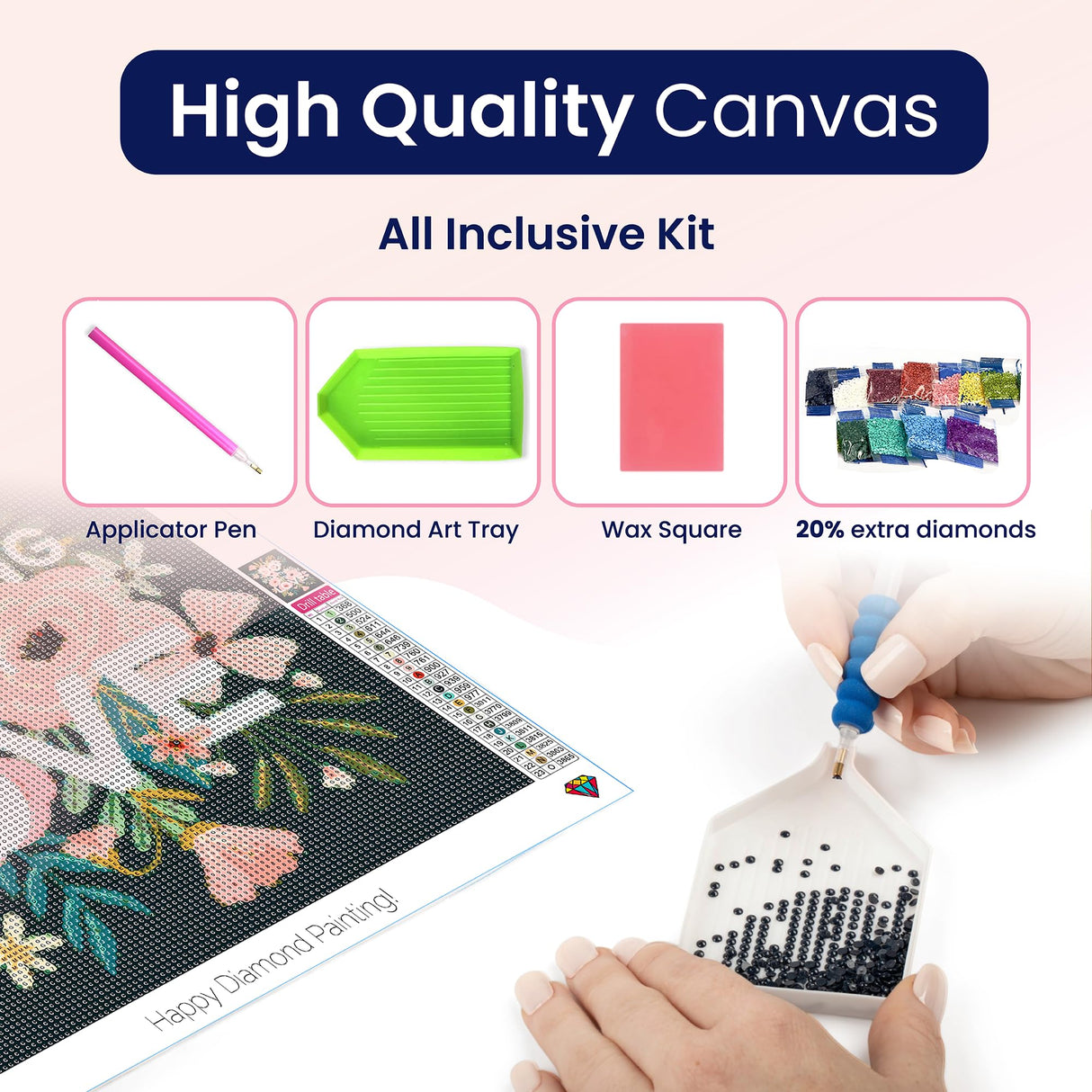 Modern Merch Flowers Diamond Art for Adults Motivational Quote and Sayings 'Do Everything with Love' Inspiring 5D Diamond Painting for Adults, Floral Wall Decor DIY Cross Stitch Round Drill 12x16 Modern Merch