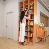 VaeFae Bamboo 2 Step Stool with Non-Slip Step Treads and 2 Cutout Handles VaeFae