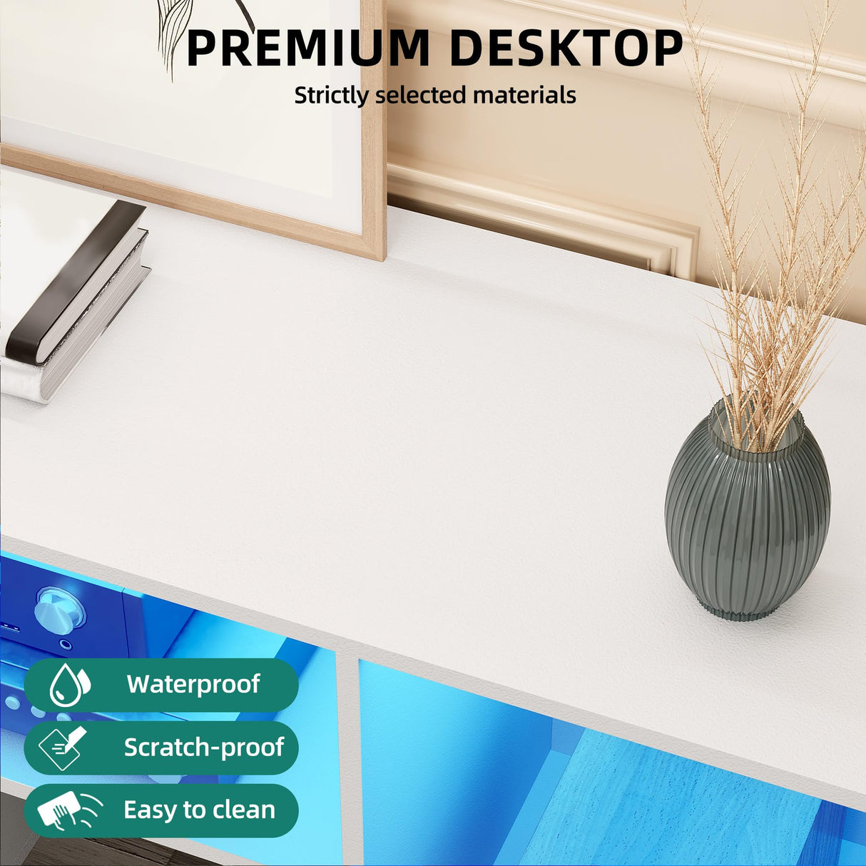 YITAHOME Deformable TV Stand, TV Stand 65/75/70/55 inch, Entertainment Center with Storage, Modern LED Television Stand, TV Console Cabinet for Living Room, White YITAHOME