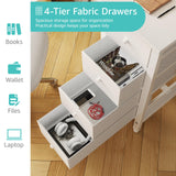 Lufeiya White Computer Desk with Fabric Drawers, 47 Inch Study Work Writing Desk for Home Office Bedroom, Simple Modern Cute PC Desks with Drawer, White Lufeiya