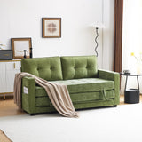 VINGLI Sofa Bed Full Size Pull Out Couch Bed Olive Green Futon Couch 64" W 84" L Loveseat Sleeper Floor Couches for Living Room Convertible Loveseat Sofa Foldable Sofa Bed VINGLI