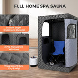 Upgraded Version Portable Sauna for Home Full Body Personal Sauna Steam Sauna Tent at Home Spa with 2.6L 1000W Steam Generator, 90 Minute Timer, Foldable Chair, Remote Control Included(Grey) Steupoek