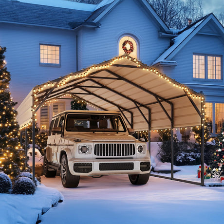 ADVANCE OUTDOOR Metal Roof Carports Kits 12x20 ft Heavy Duty Steel Car Canopy Hard Top Garage ADVANCE OUTDOOR