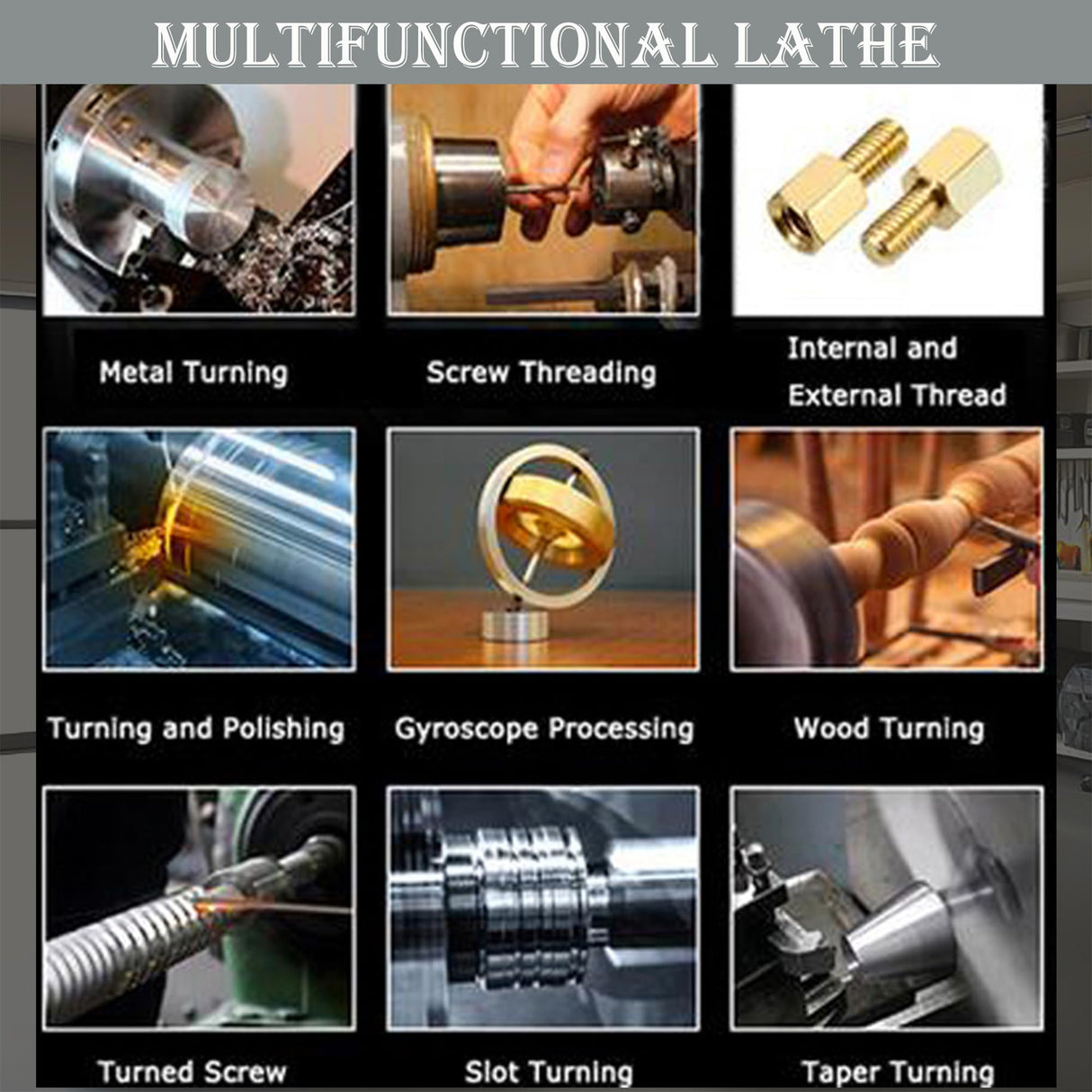 TECHTONGDA Metal Lathe 8X16” Precision Electronic Leadscrew Gearless Bench Lathe Automatic Switch Thread between Metric and Inch 1100W Brushless Motor DIY Mini Lathe TECHTONGDA