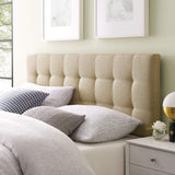 Modway Lily Tufted Linen Fabric Upholstered Queen Headboard in Beige Modway