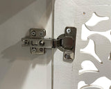 LKTART 44" Sideboard Buffet Cabinet, Farmhouse Accent Storage with 3 Hollow Carved Doors for Living/Dining Room,Kitchen Antique White LKTART