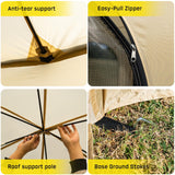 JELUCAMP 10x10 FT Pop Up Screen Tent - Instant Screened Gazebo Canopy with Mosquito Net, Portable Backyard Tent for 4-6 People, Easy Setup Patio Shelter for Camping, BBQ, Sports & Outdoor Activities JELUCAMP