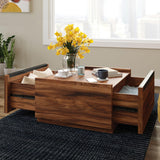 Sauder Manhattan Gate Modern Square Coffee Table, Blaze Acacia Finish Sauder