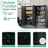 Waqiv 71" Metal Storage Cabinet with 5 Shelves, Steel Tall Large Space Office Locker with 2 Doors, Locking Tool Storage Cabinet for Home Office,Garage,Gym,Pantry,School Waqiv