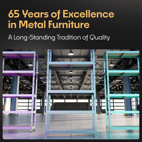Storage Shelves: 5 Storage Shelves Heavy Duty w/ 3,750 lb Total Load Capacity, 750 per Storage Shelf, 71x47x24 | Perfect Solution for Your Storage Needs, Adjustable Shelving Unit Metalkas