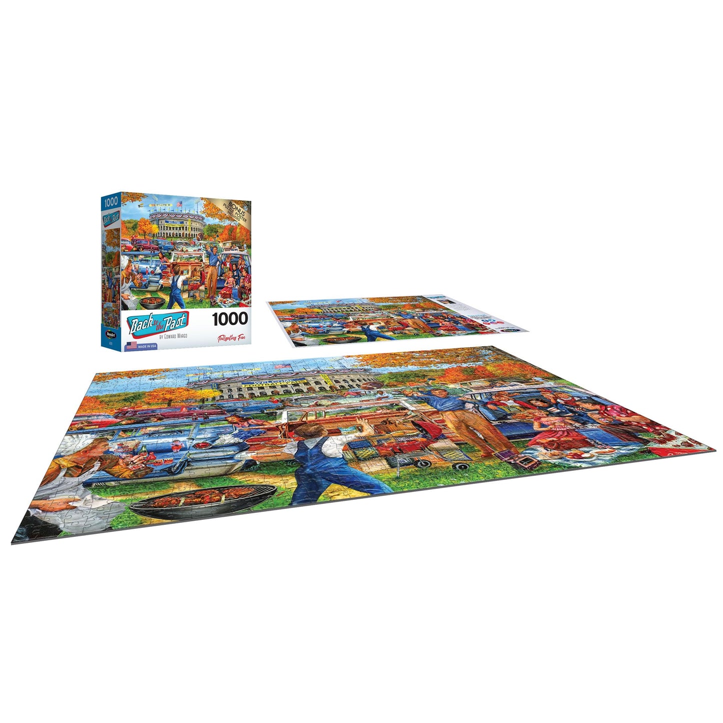 RoseArt - Back to The Past - Tailgating Fun - 1000 Piece Jigsaw Puzzle for Adults