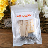 MILIVIXAY 3.5" Candle Wick Bundle: 100PCS Candle Wicks, 100PCS Candle Wick Stickers and 6PCS Wooden Candle Wick Holders - Wicks Coated with Paraffin Wax, Cotton Wicks Kits for Candle Making. MILIVIXAY