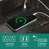 YITAHOME Bakers Rack Microwave Stand with Trash Can Storage Bin Cabinet and Power Outlet, 6-Tiers Farmhouse Kitchen Tall Thickened Coffee Bar Station with Adjustable Shelf (Rustic Oak) YITAHOME