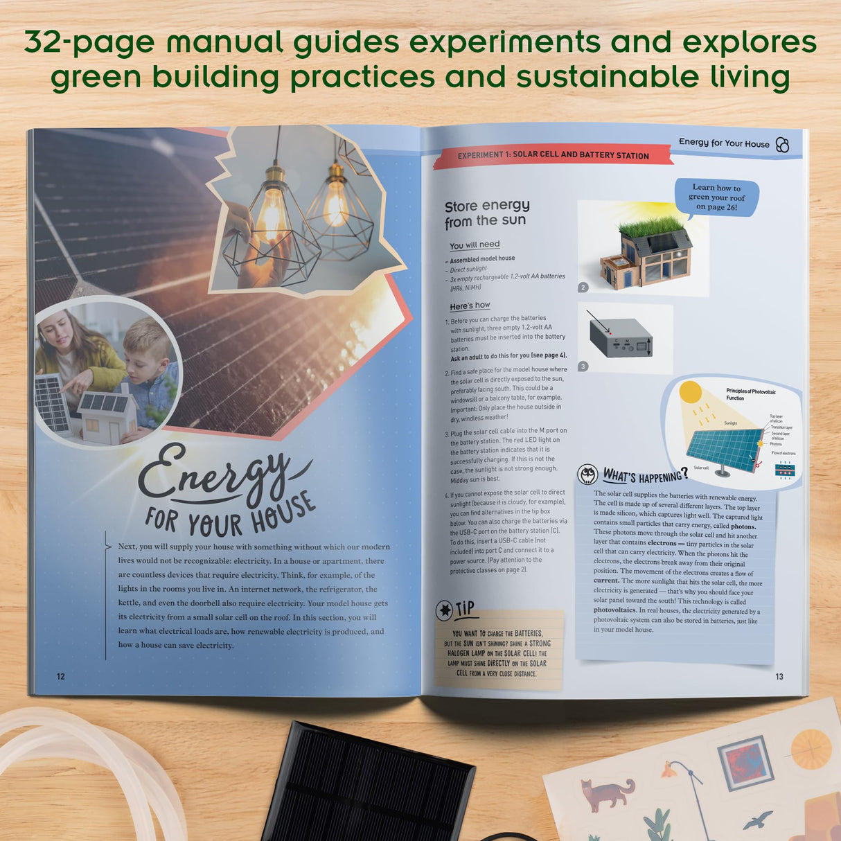 Thames & Kosmos Green Engineering STEM Kit | Build & Experiment with an Energy-Efficient Model Home, Explore Clean Energy, Sustainable Living, Includes Solar Panel, LEDs, Sensors, Ideal for Classrooms Thames & Kosmos