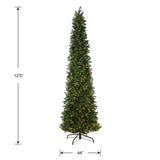 National Tree Company Pre-lit 'Feel Real' Artificial Giant Slim Downswept Christmas Tree, Green, Douglas Fir, Dual Color LED Lights, Includes PowerConnect and Stand, 12 feet National Tree Company