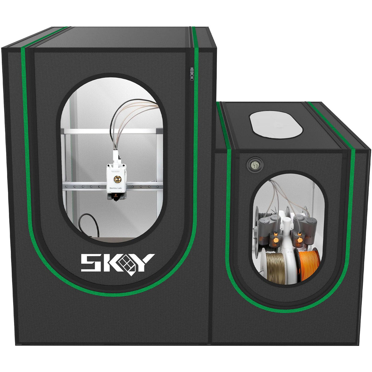 2 in1 3D Printer Enclosure with Storage Box LED Light,Thermo-Hygrometer, Fireproof Dustproof Tent Constant Temperature Protective Cover 820*600*720mm for Bambu Lab A1,A1 Mini,Ender3 Series, Ender3 Neo Cregrant3D