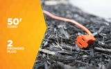 Woods 0723 16/2 SJTW General Purpose Extension Cord, Medium Duty, Ideal for Landscaping and Powering Appliances, Water Resistant Flexible Vinyl Jacket, Durable Molded Plug, 50 Foot, Orange Woods