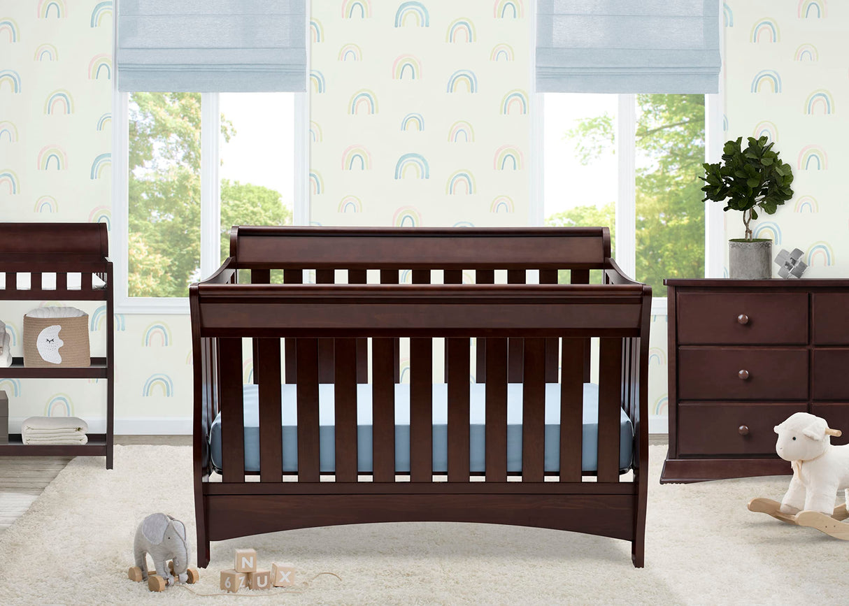 Delta Children Bentley S Series 4-in-1 Convertible Baby Crib, Chocolate Delta Children