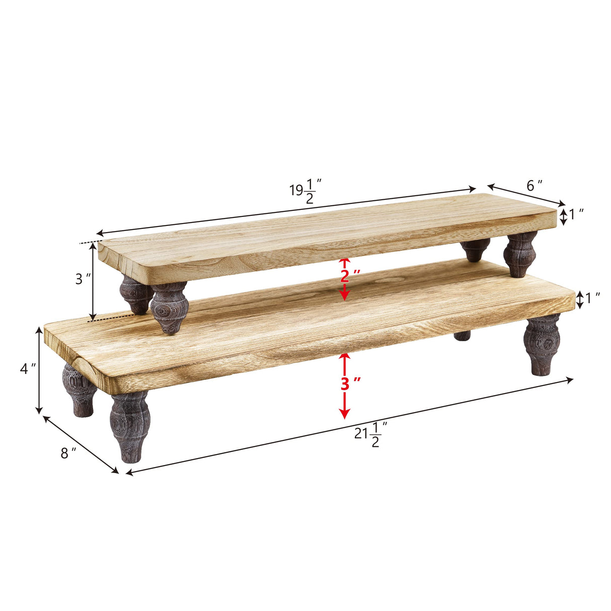 Ikee Design 2 Pcs Set Wooden Display Riser, Wood Cupcake Dessert Display Riser, Countertop Dessert Serving Stand Wood, Cake Display Riser Stands Wood Ikee Design